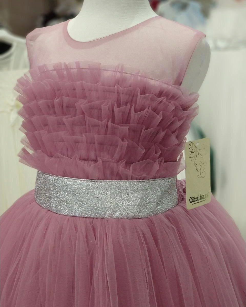 Betoverende Tule Jurk met Glitterriem