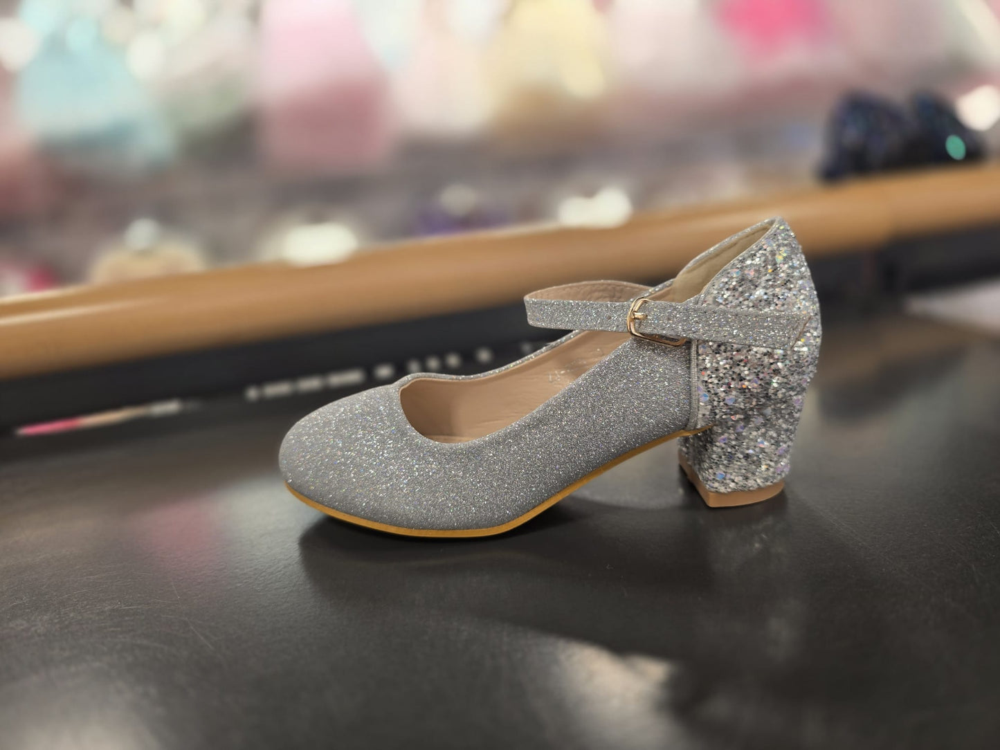Glitter hakken - Wit, Silver & Goud