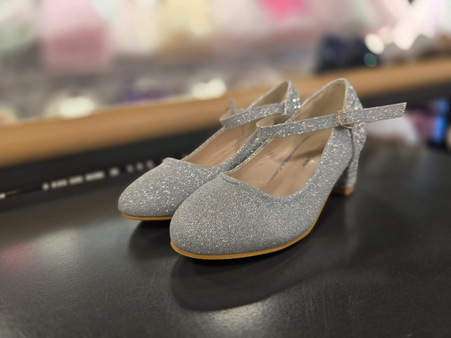 Glitter hakken - Wit, Silver & Goud