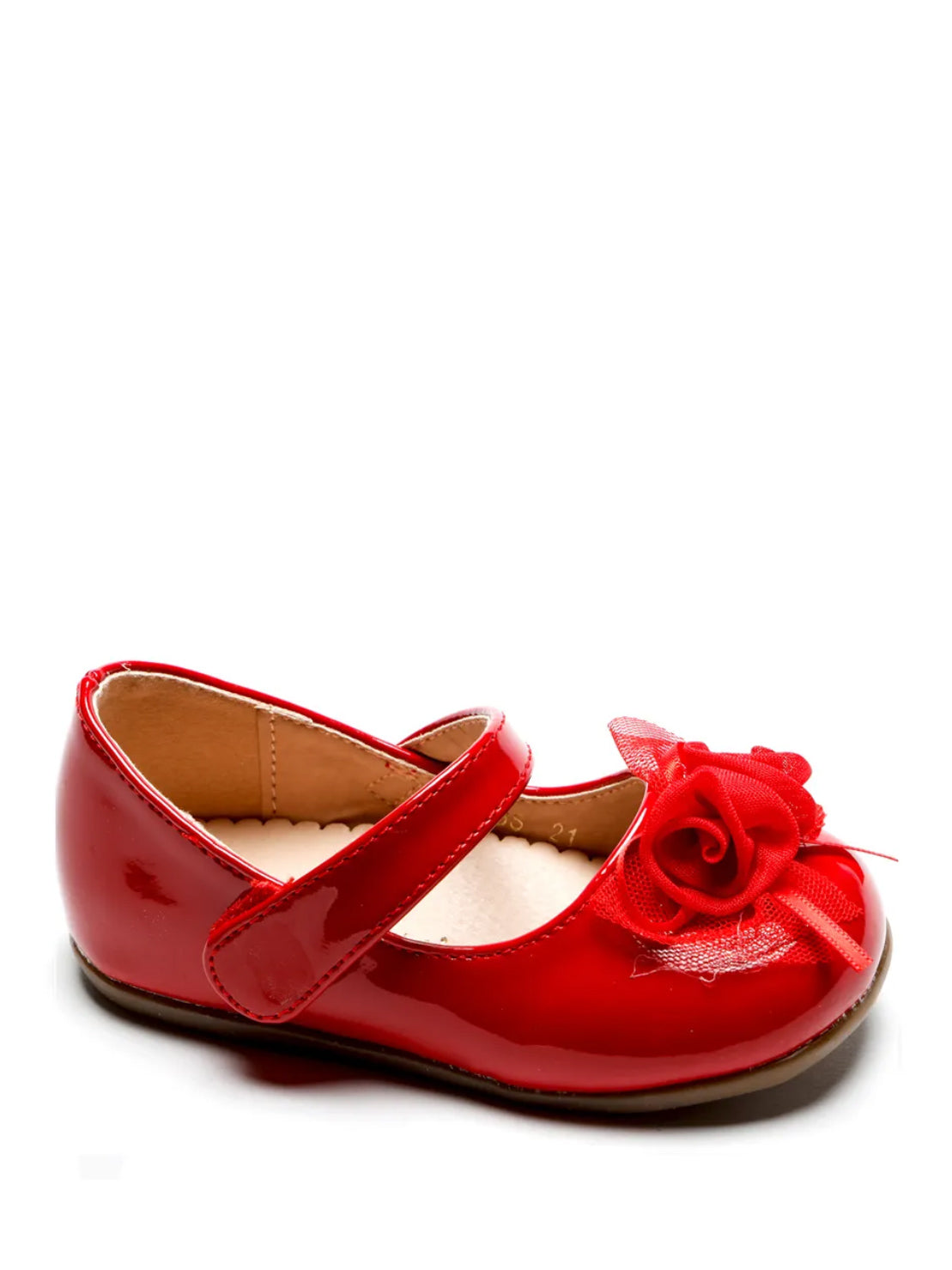 Lak Ballerina's met Bloem - Roze, Rood & Wit