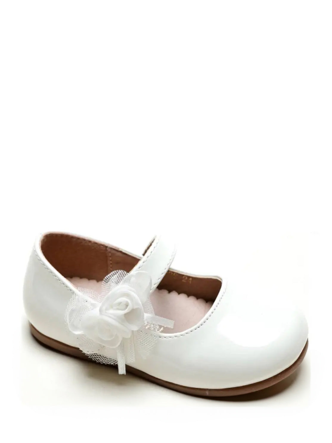 Lak Ballerina's Bloem Zijkant - Roze & Wit