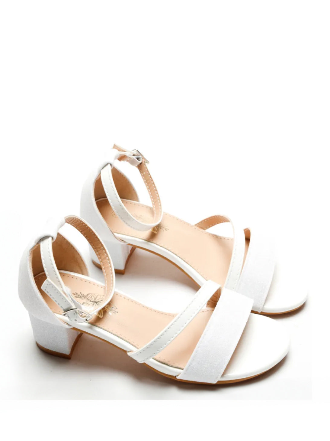 Lage Open Hak met Glitter - Zwart, Champagne Roze, Goud & Wit