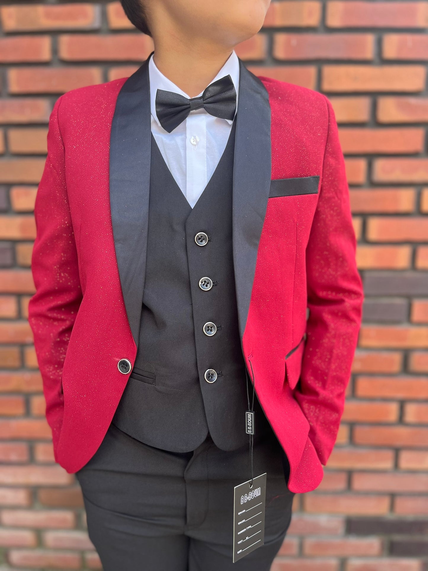 Kostuum Red Prestige | Rood met Glitter