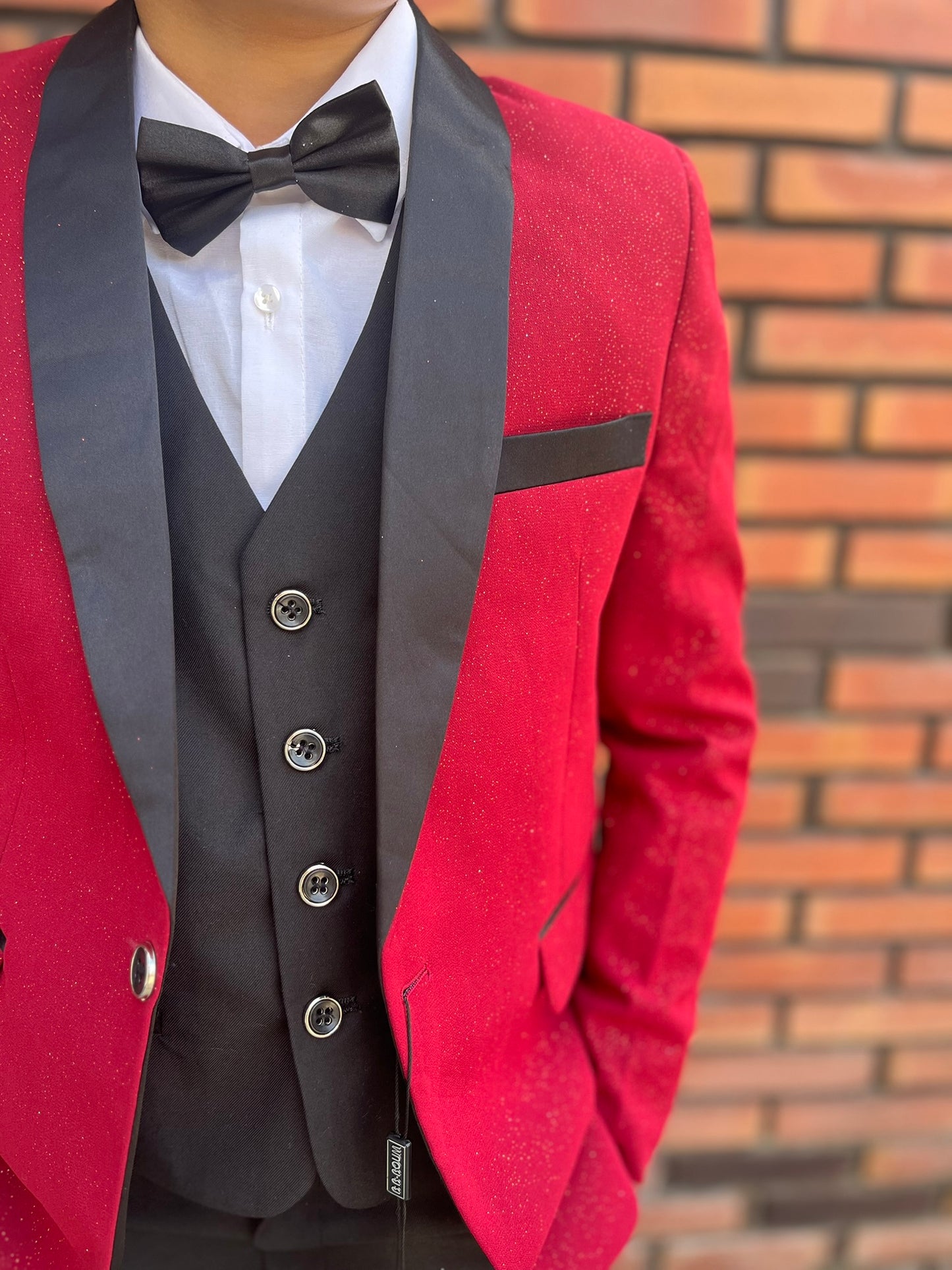 Kostuum Red Prestige | Rood met Glitter