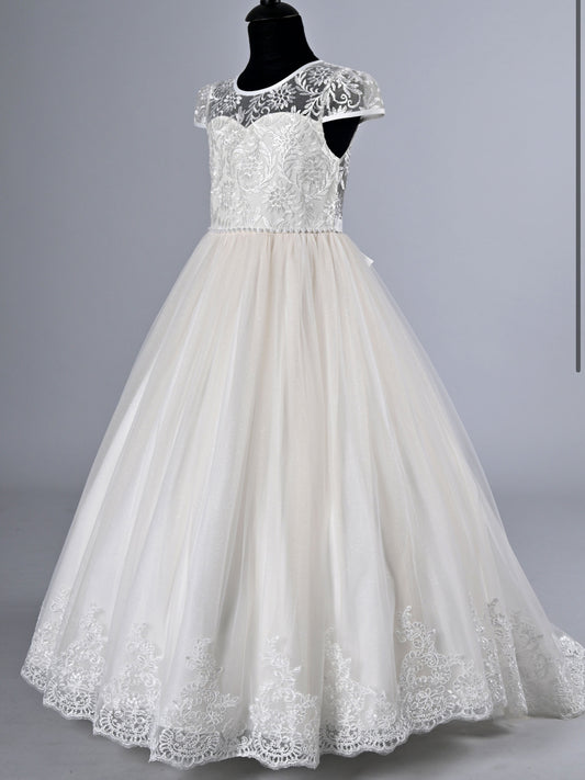 Jurk Eliana -  Wit & Ivoor/Beige