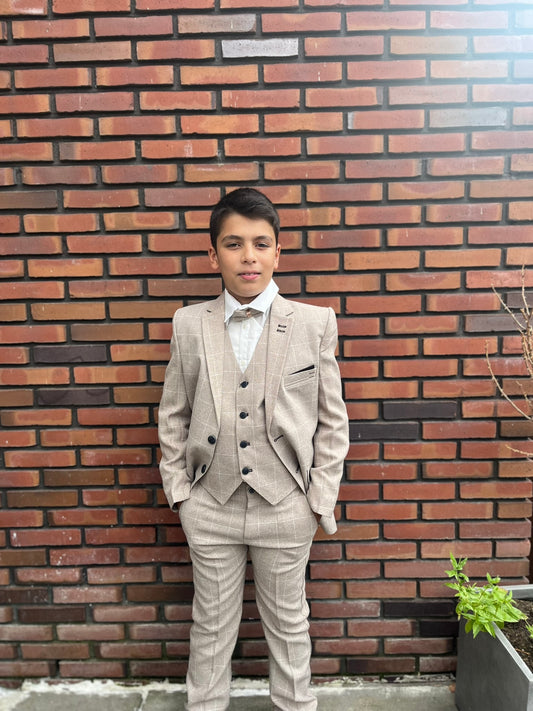 Kostuum Liam | Beige Ruit