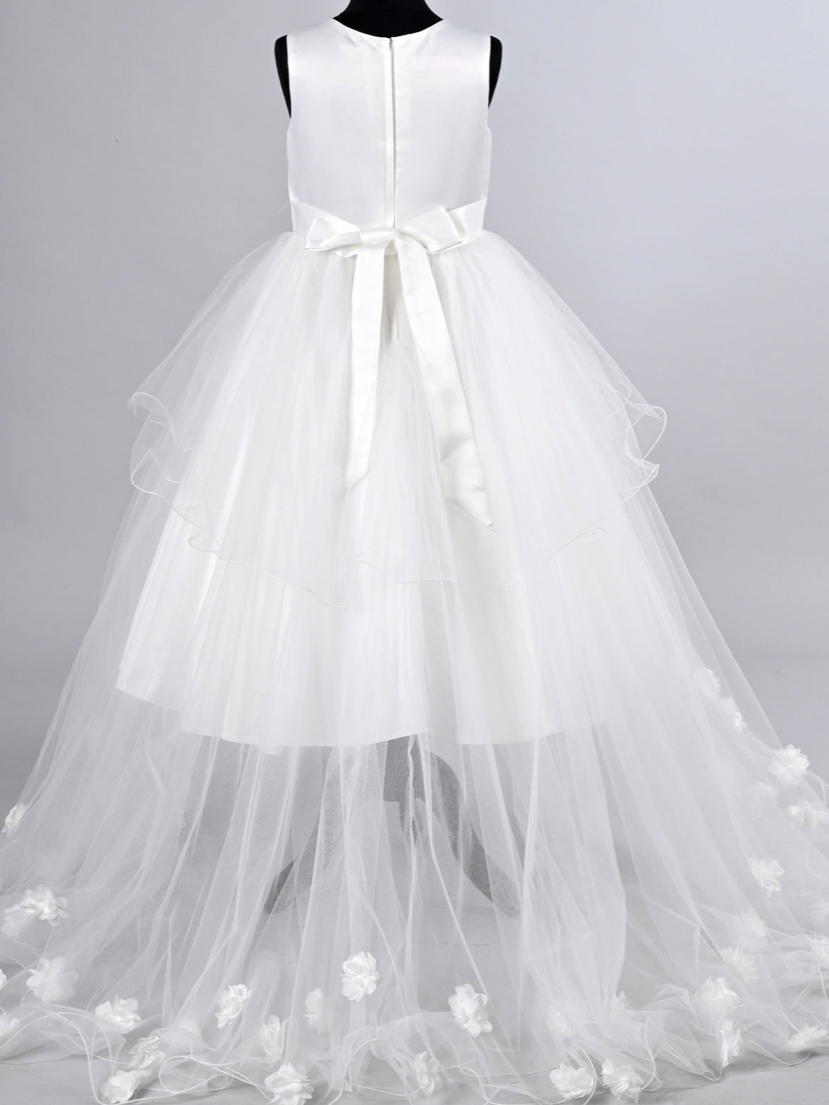 Prinsessenjurk met 3D-bloemen en Tule - Lang Model