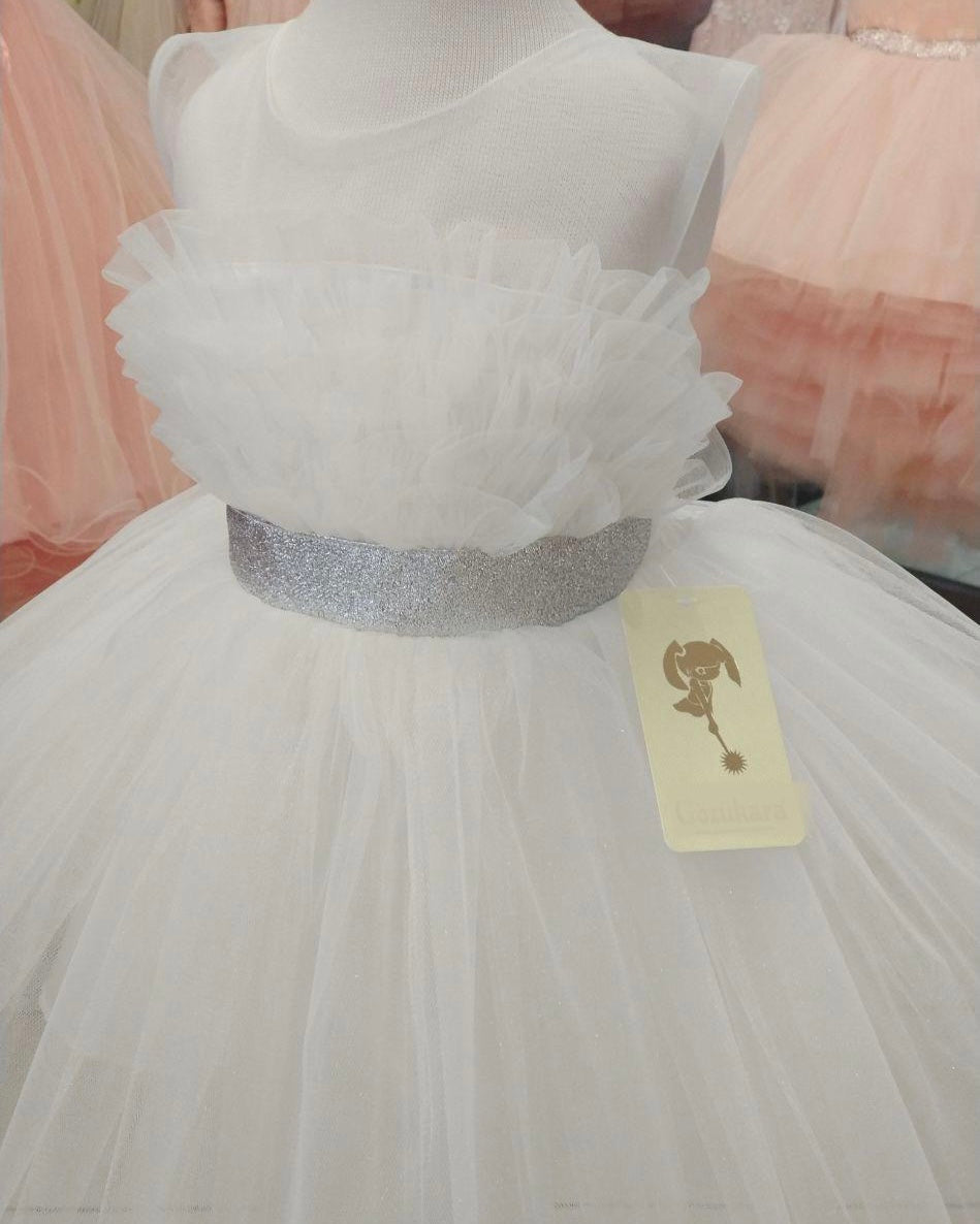Betoverende Tule Jurk met Glitterriem