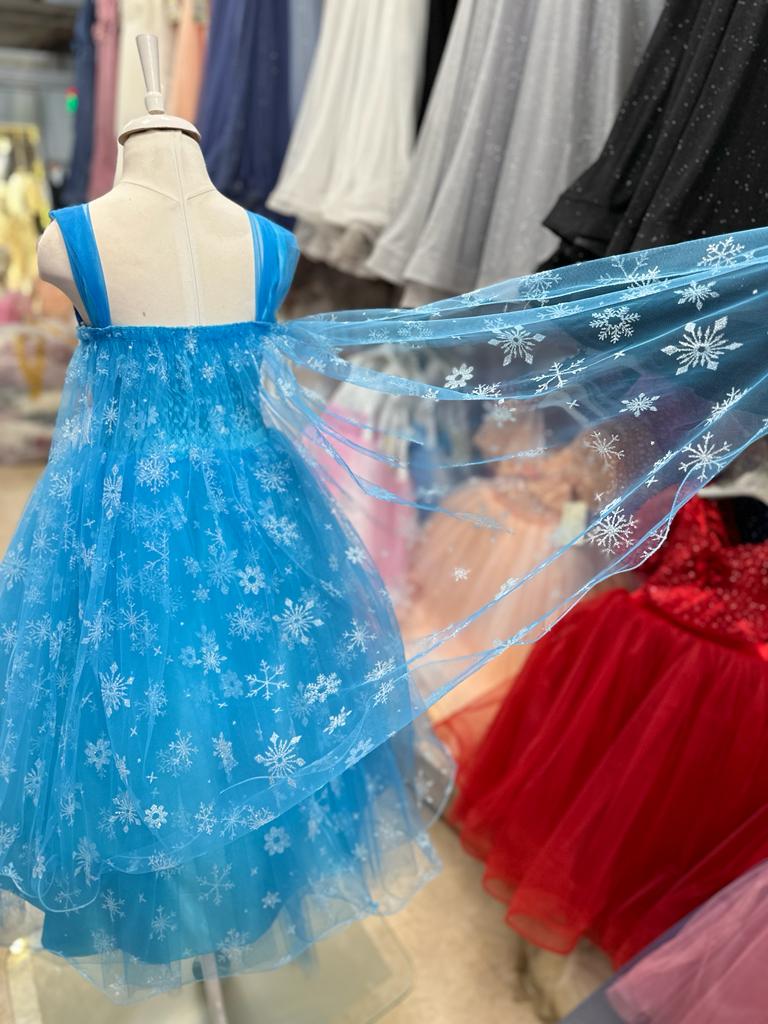Magische Elsa-Frozen Hoepeljurk met Luxe Details
