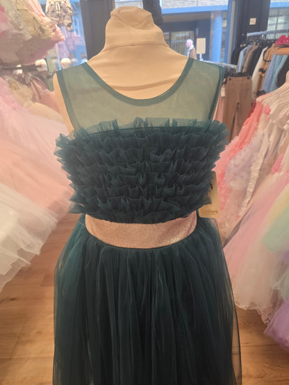 Betoverende Tule Jurk met Goudenglitterriem