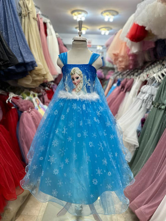 Magische Elsa-Frozen Hoepeljurk met Luxe Details