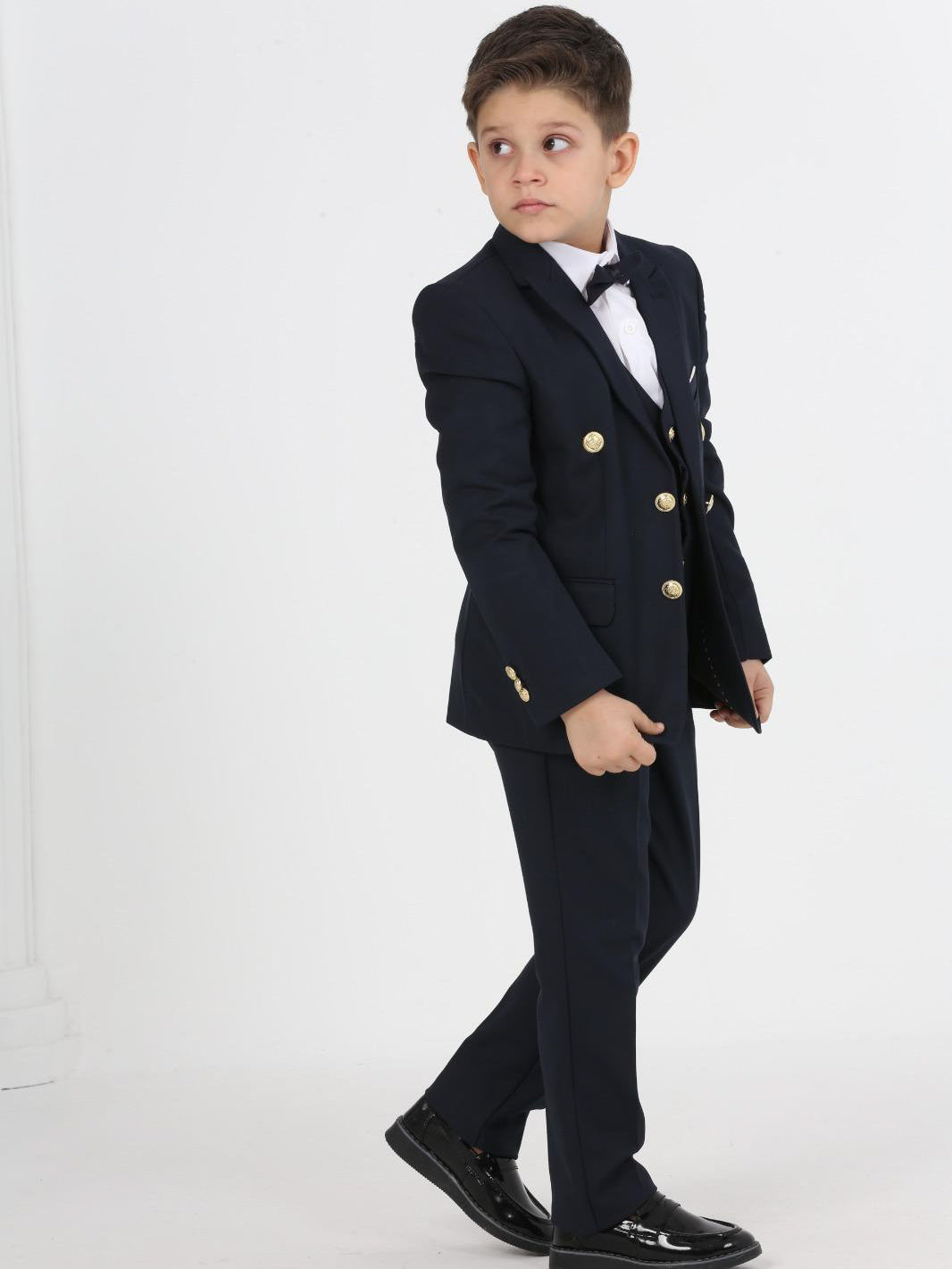 Kostuum Navy Blauw | Met Gouden Accenten