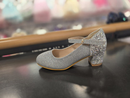 Glitter hakken - Wit, Silver & Goud