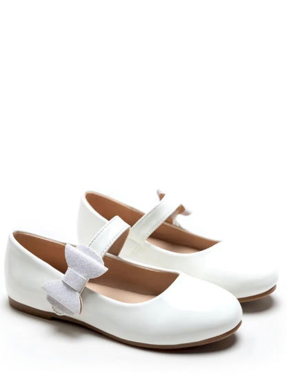 Lak Ballerina's met Strik - Zwart, Beige, Wit & Roze