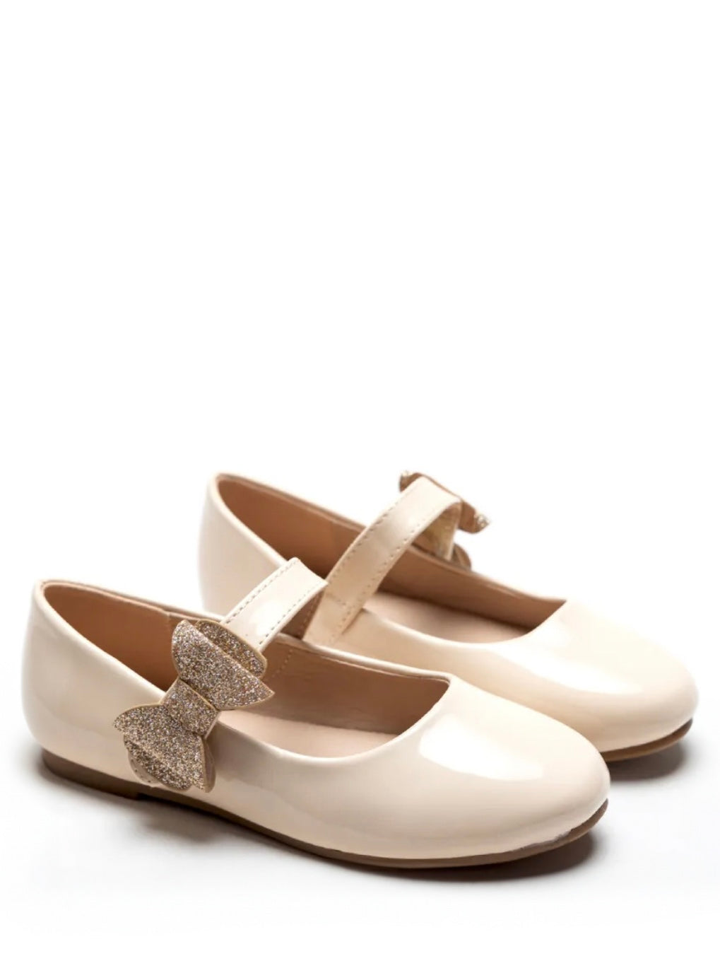 Lak Ballerina's met Strik - Zwart, Beige, Wit & Roze
