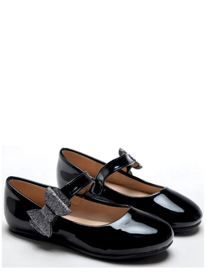 Lak Ballerina's met Strik - Zwart, Beige, Wit & Roze