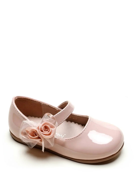 Lak Ballerina's Bloem Zijkant - Roze & Wit
