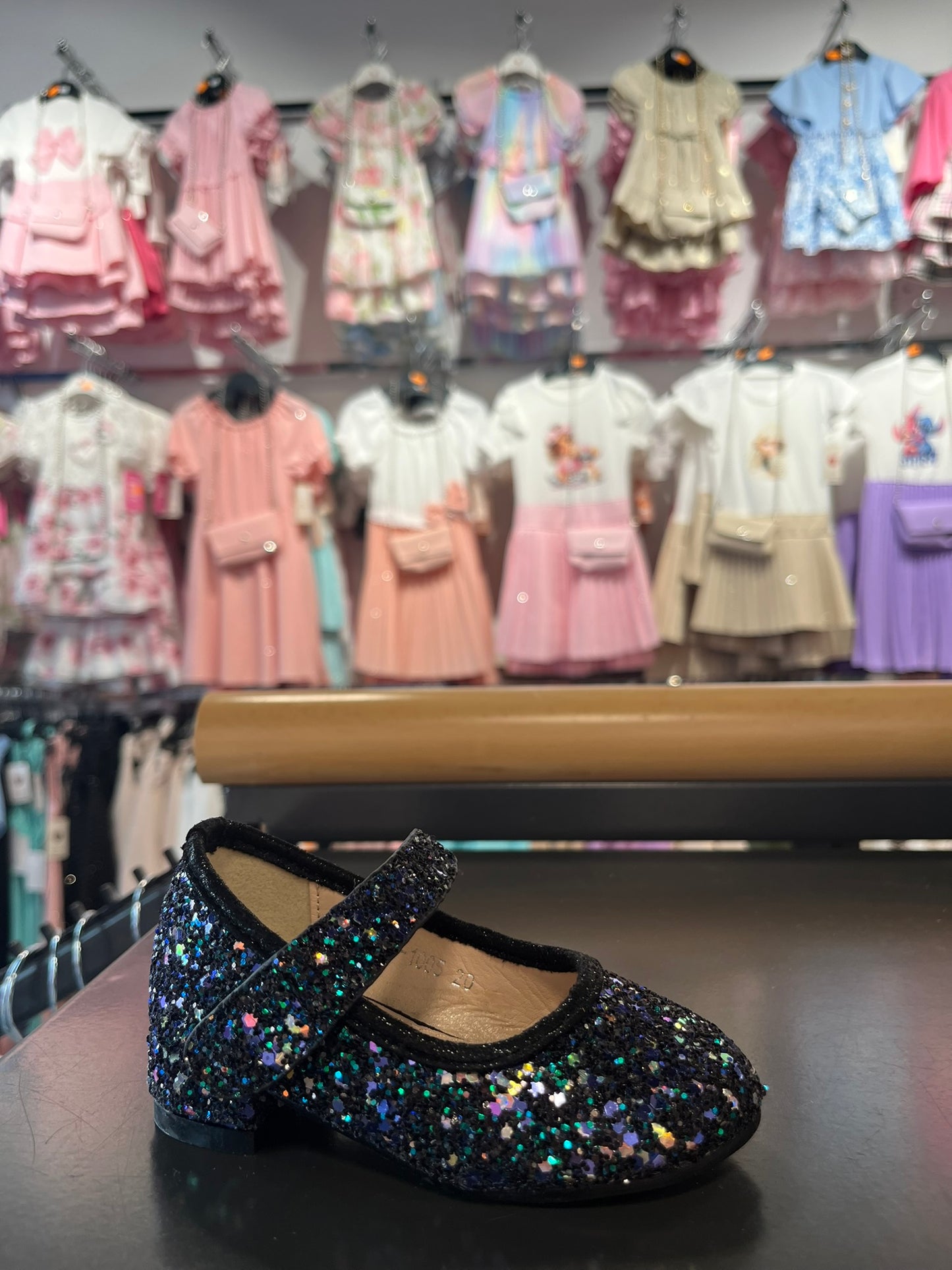 Glitter Hakken - Zwart en Goud