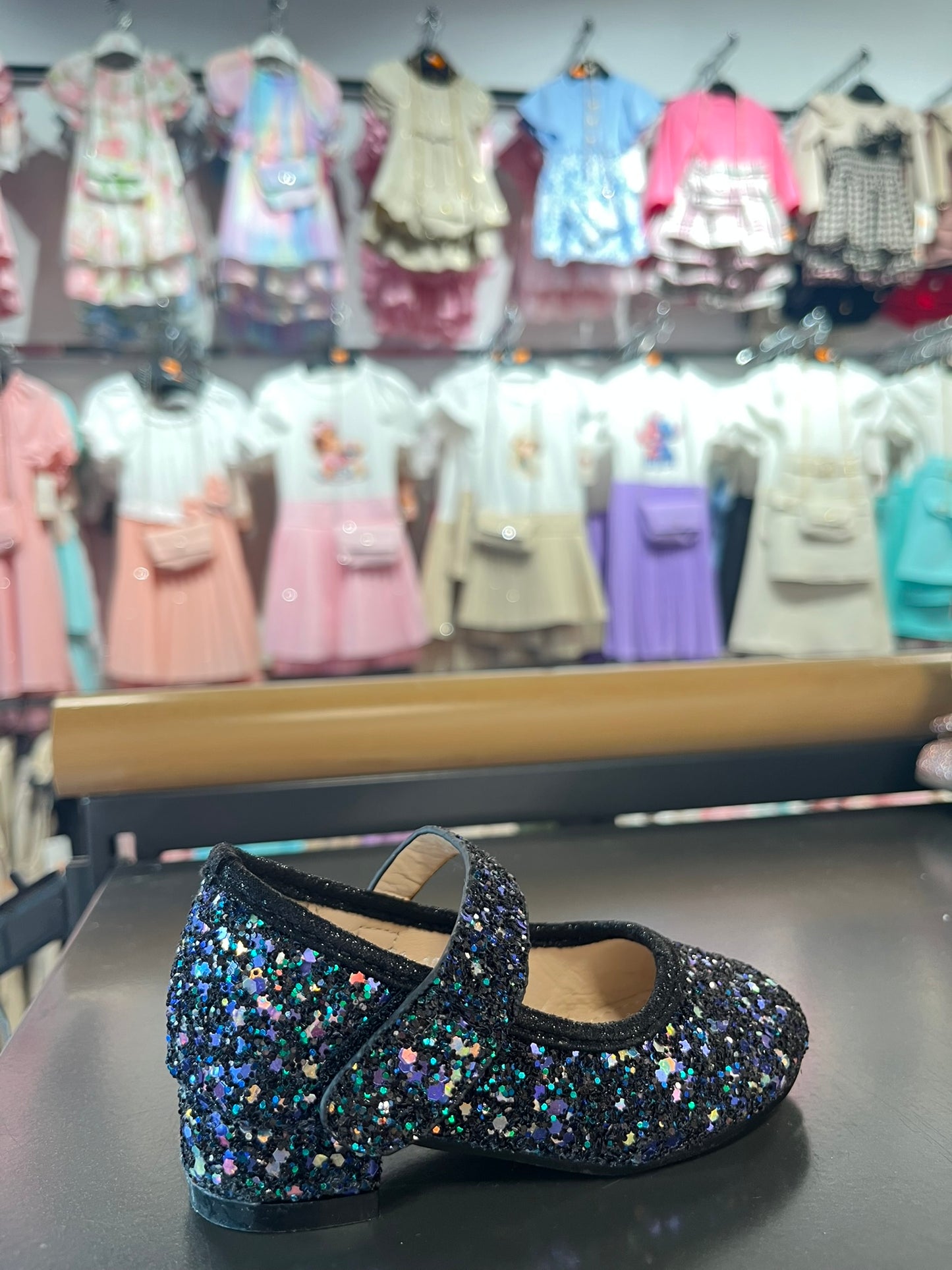 Glitter Hakken - Zwart en Goud