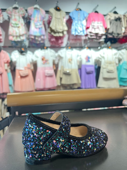 Glitter Hakken - Zwart en Goud
