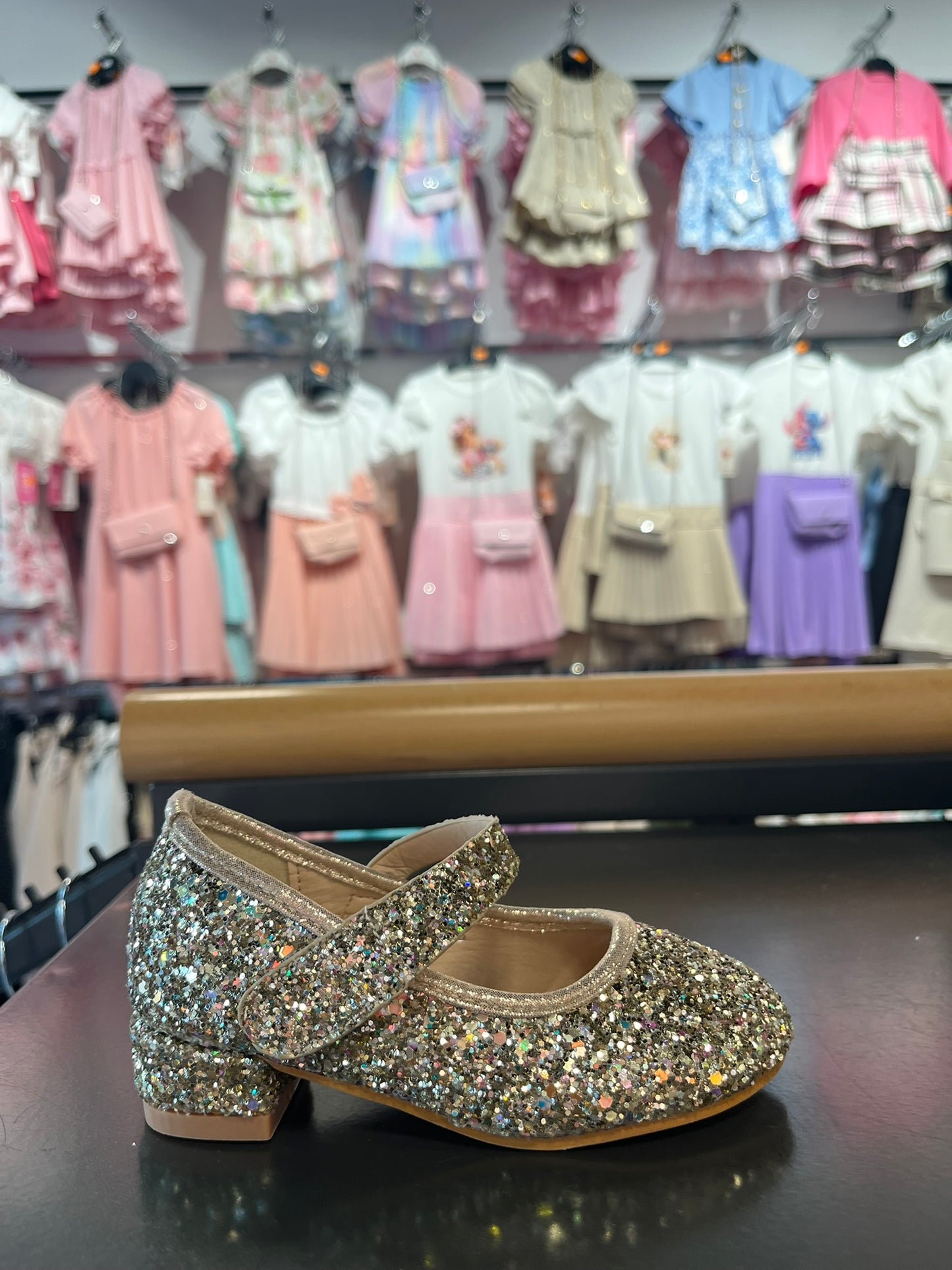 Glitter Hakken - Zwart en Goud