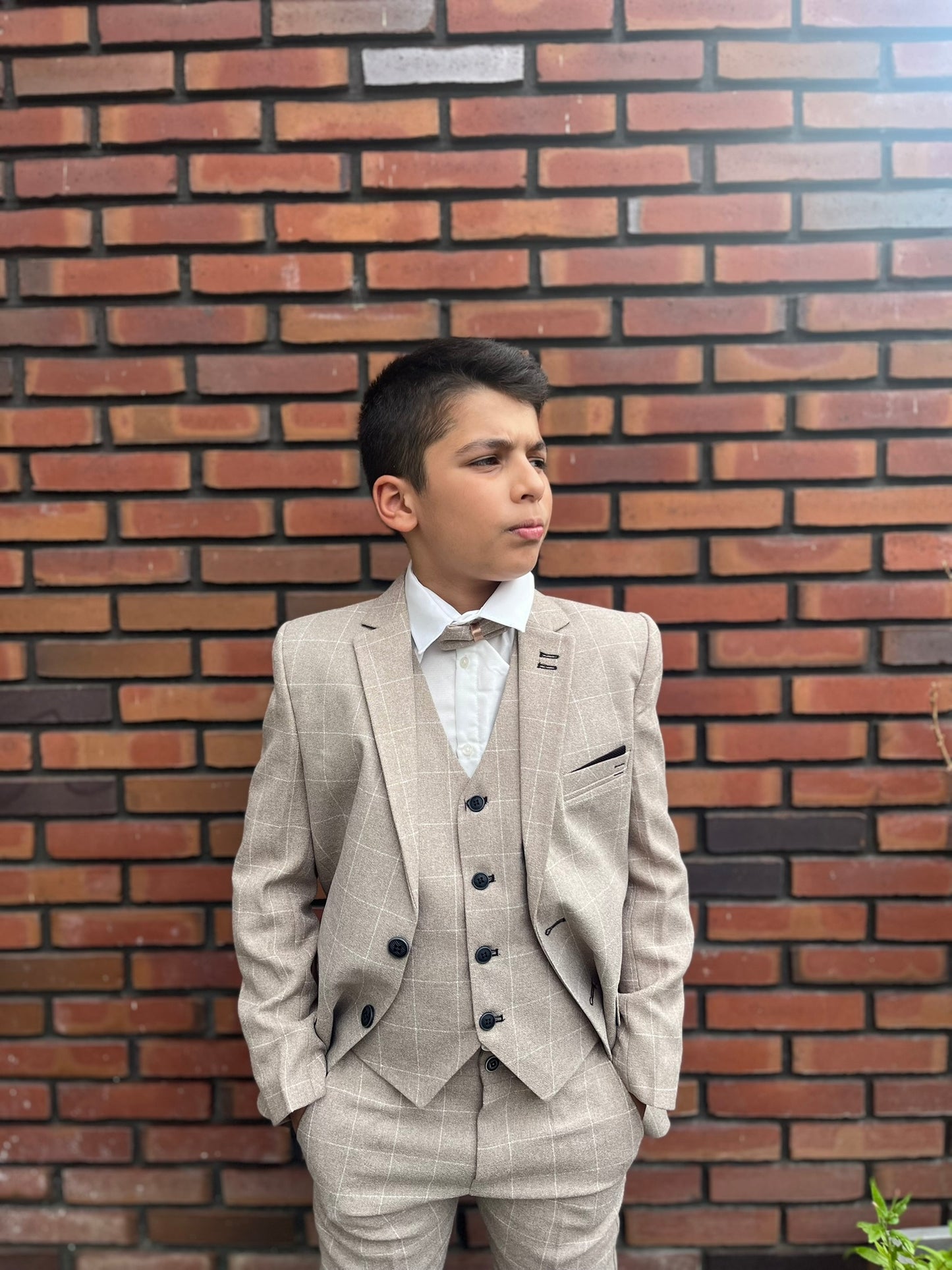 Kostuum Liam | Beige Ruit