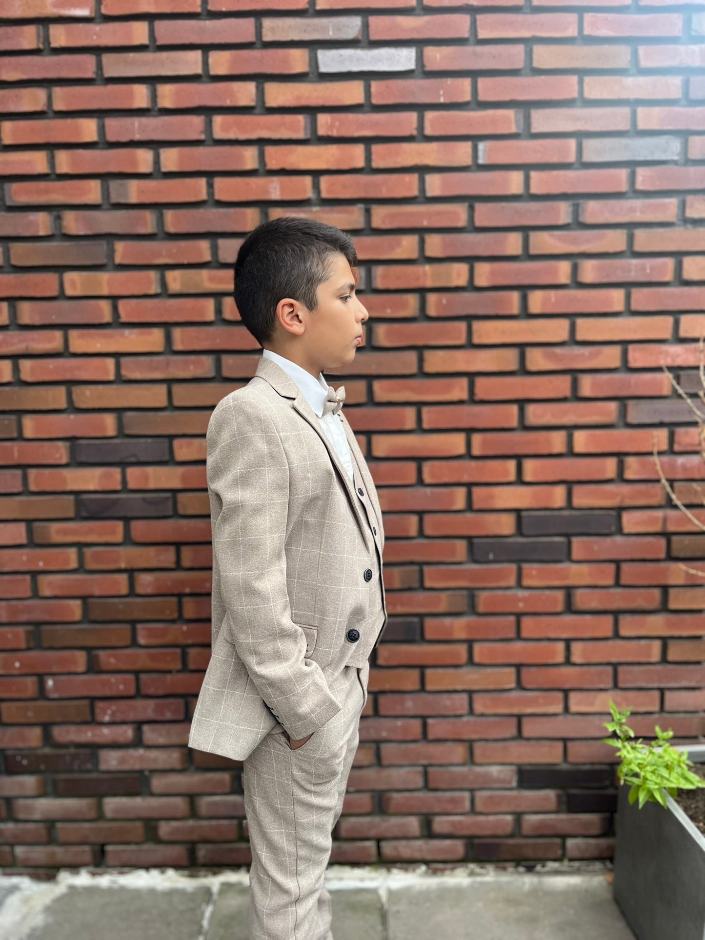 Kostuum Liam | Beige Ruit