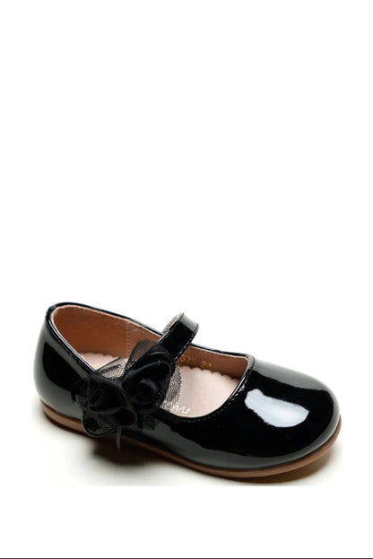 Lak Ballerina Bloem Zijkant - Roze, Wit, Rood & Zwart