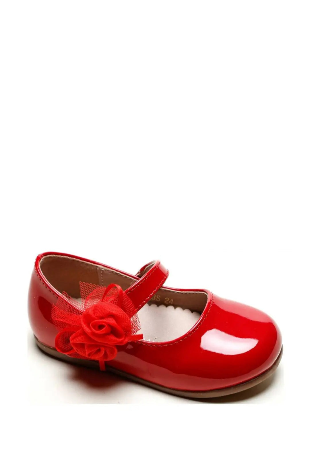 Lak Ballerina Bloem Zijkant - Roze, Wit, Rood & Zwart