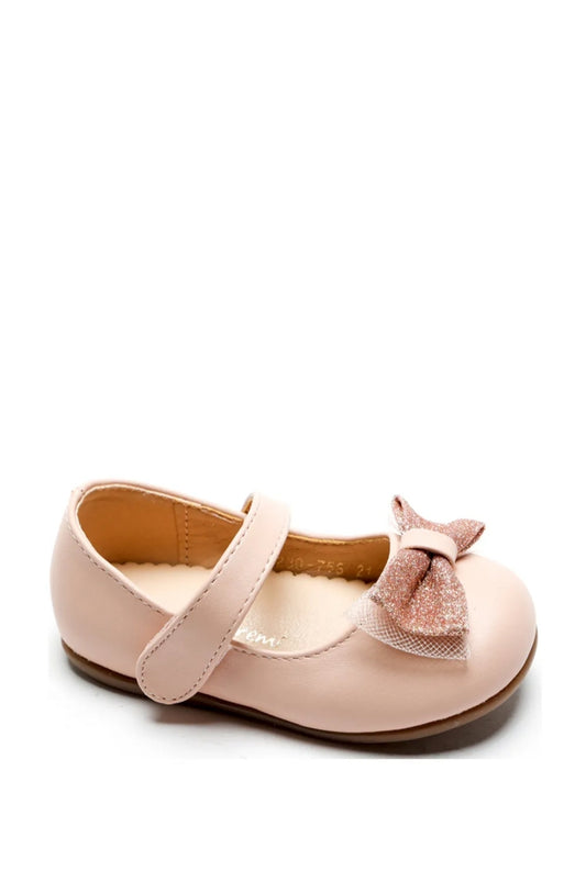 Lak Ballerina met voorkant Strik - Roze