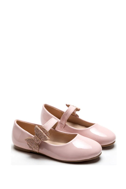 Lak Ballerina's met Strik - Zwart, Beige, Wit & Roze