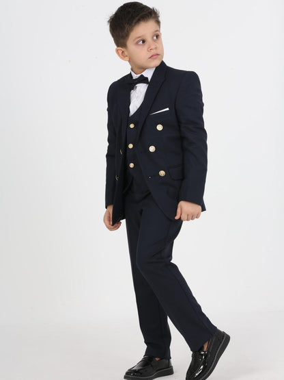 Kostuum Navy Blauw | Met Gouden Accenten