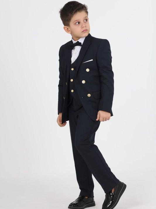 Kostuum Navy Blauw | Met Gouden Accenten